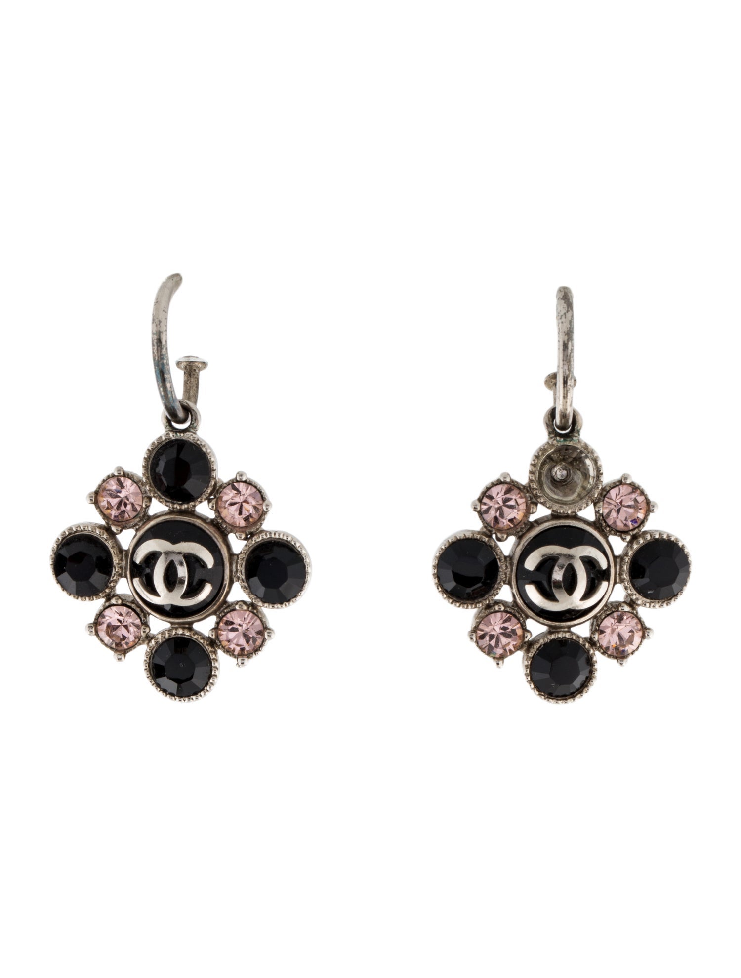 Chanel Strass CC Drop Earrings