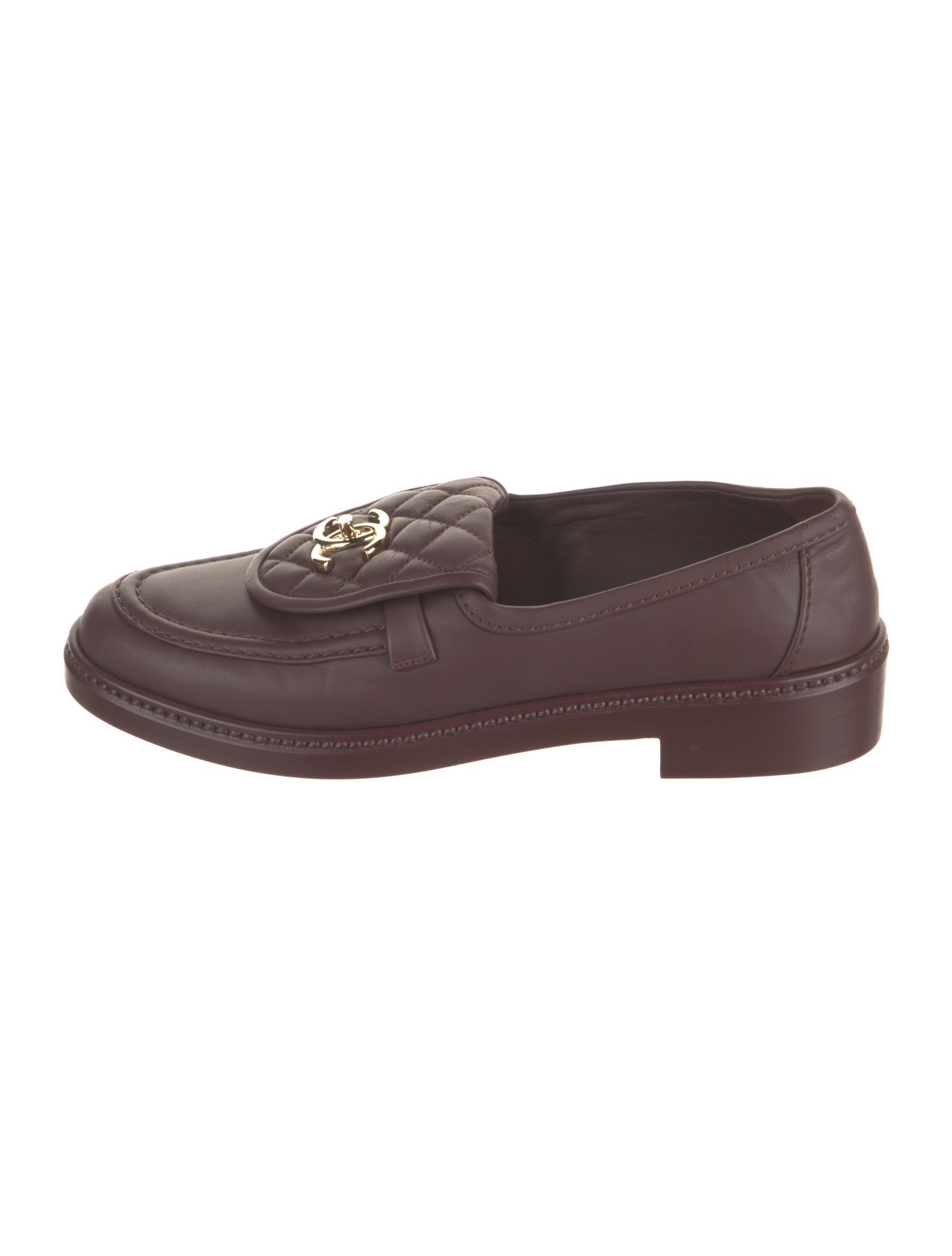 Chanel Interlocking CC Logo Leather Loafers