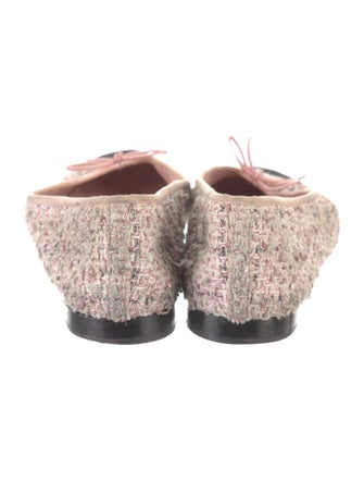 Chanel Interlocking CC Logo Tweed Flats