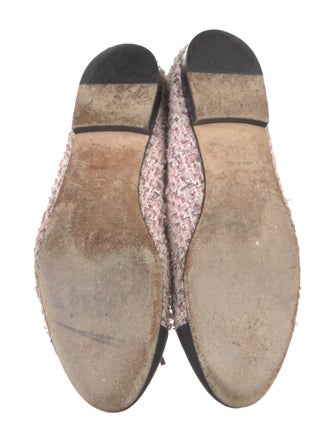 Chanel Interlocking CC Logo Tweed Flats
