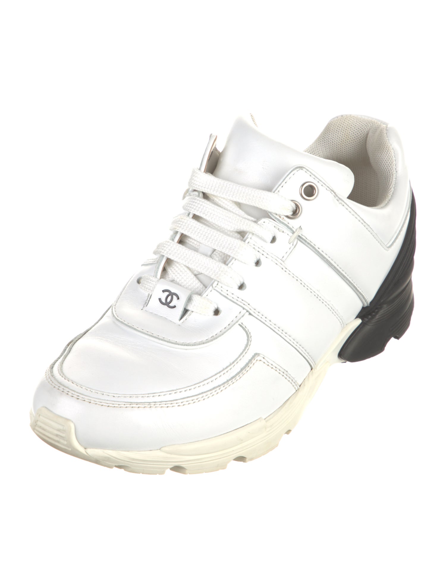 Chanel Interlocking CC Logo Leather Chunky Sneakers
