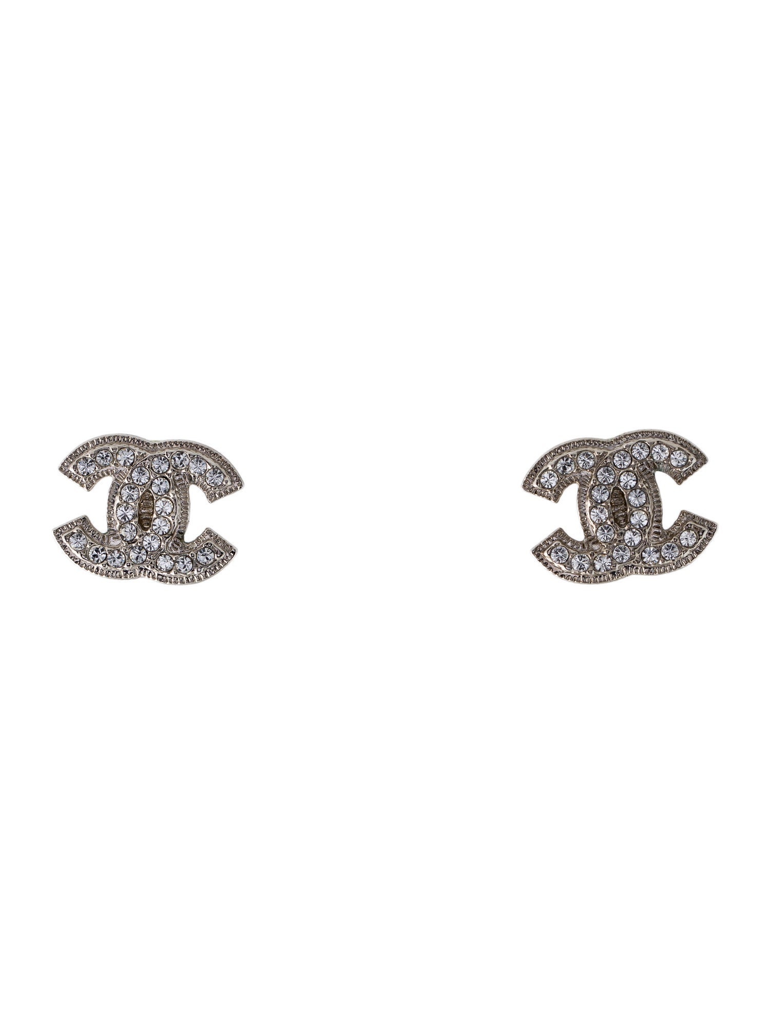 Chanel Strass CC Stud Earrings