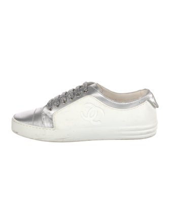 Chanel Interlocking CC Logo Leather Sneakers