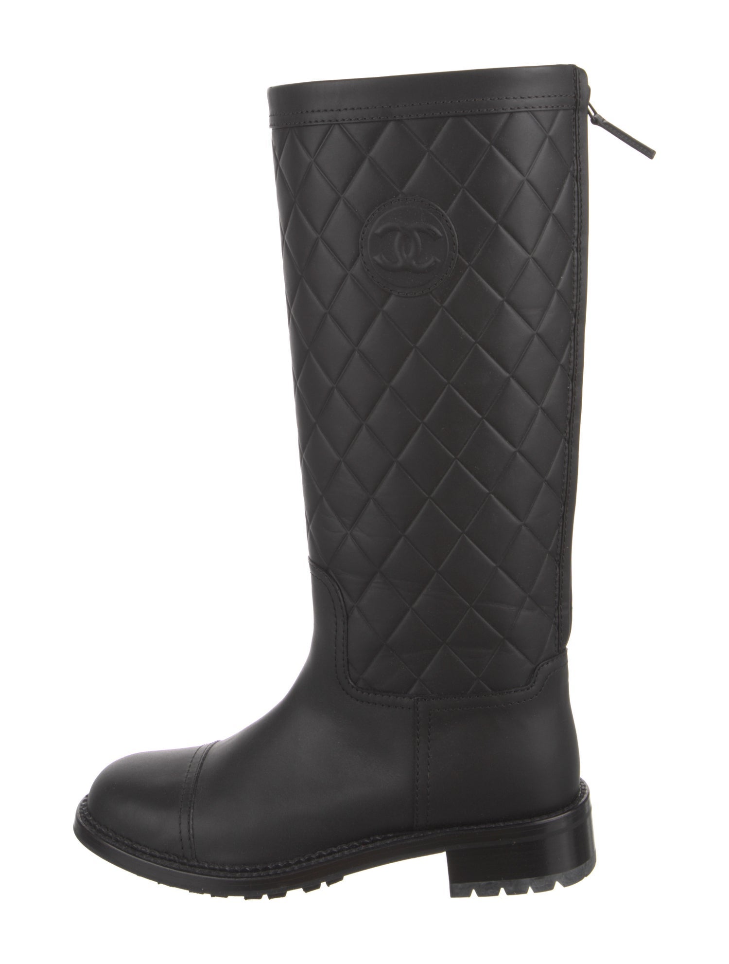 Chanel 2014 Interlocking CC Logo Rain Boots