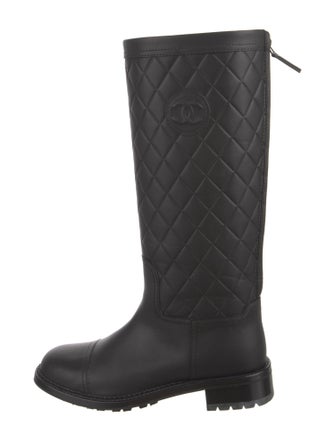 Chanel 2014 Interlocking CC Logo Rain Boots