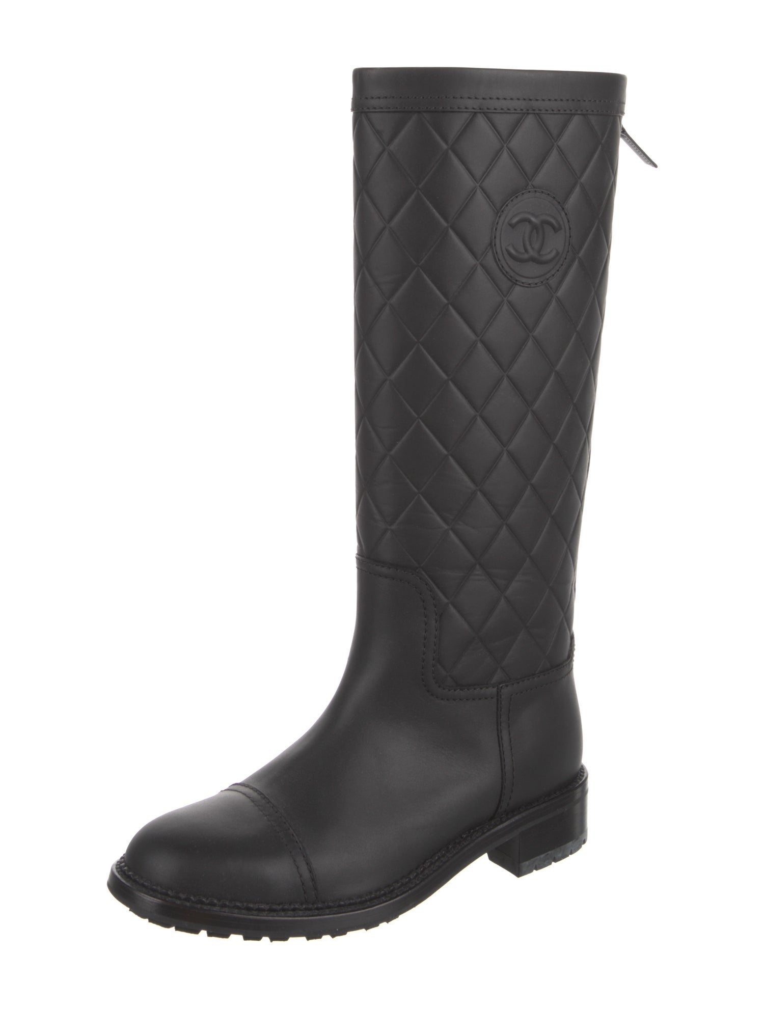 Chanel 2014 Interlocking CC Logo Rain Boots