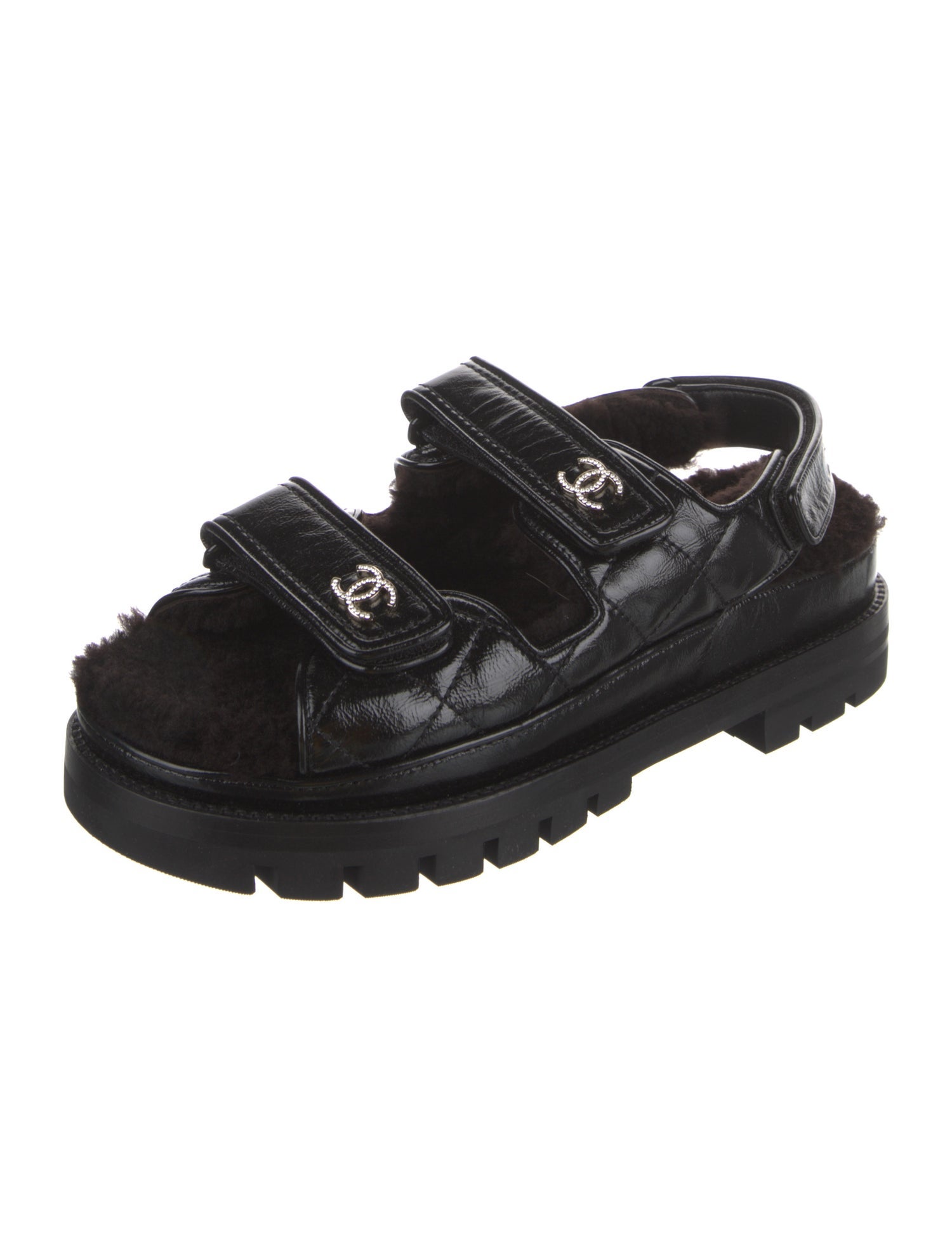 Chanel 2023 Interlocking CC Logo Slingback Sandals