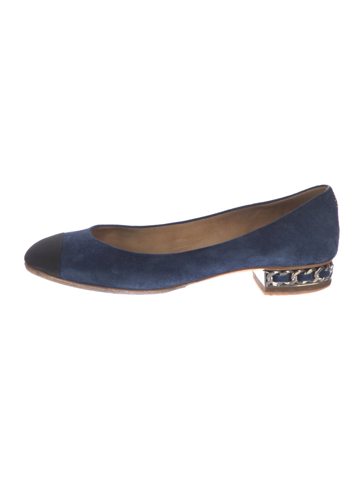Chanel Interlocking CC Logo Suede Ballet Flats