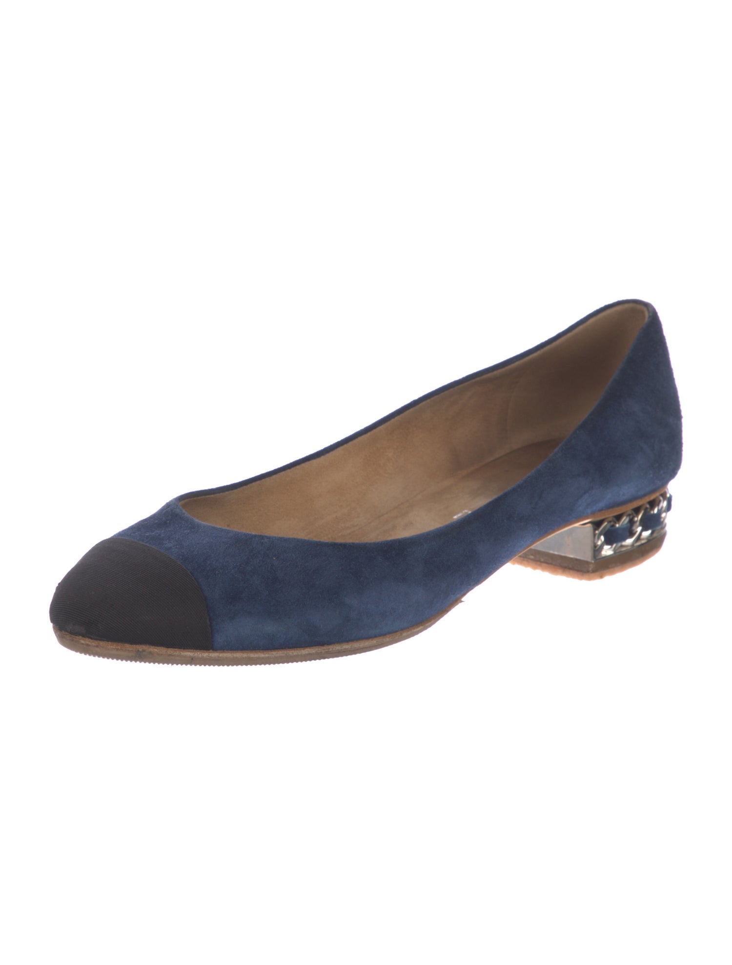 Chanel Interlocking CC Logo Suede Ballet Flats