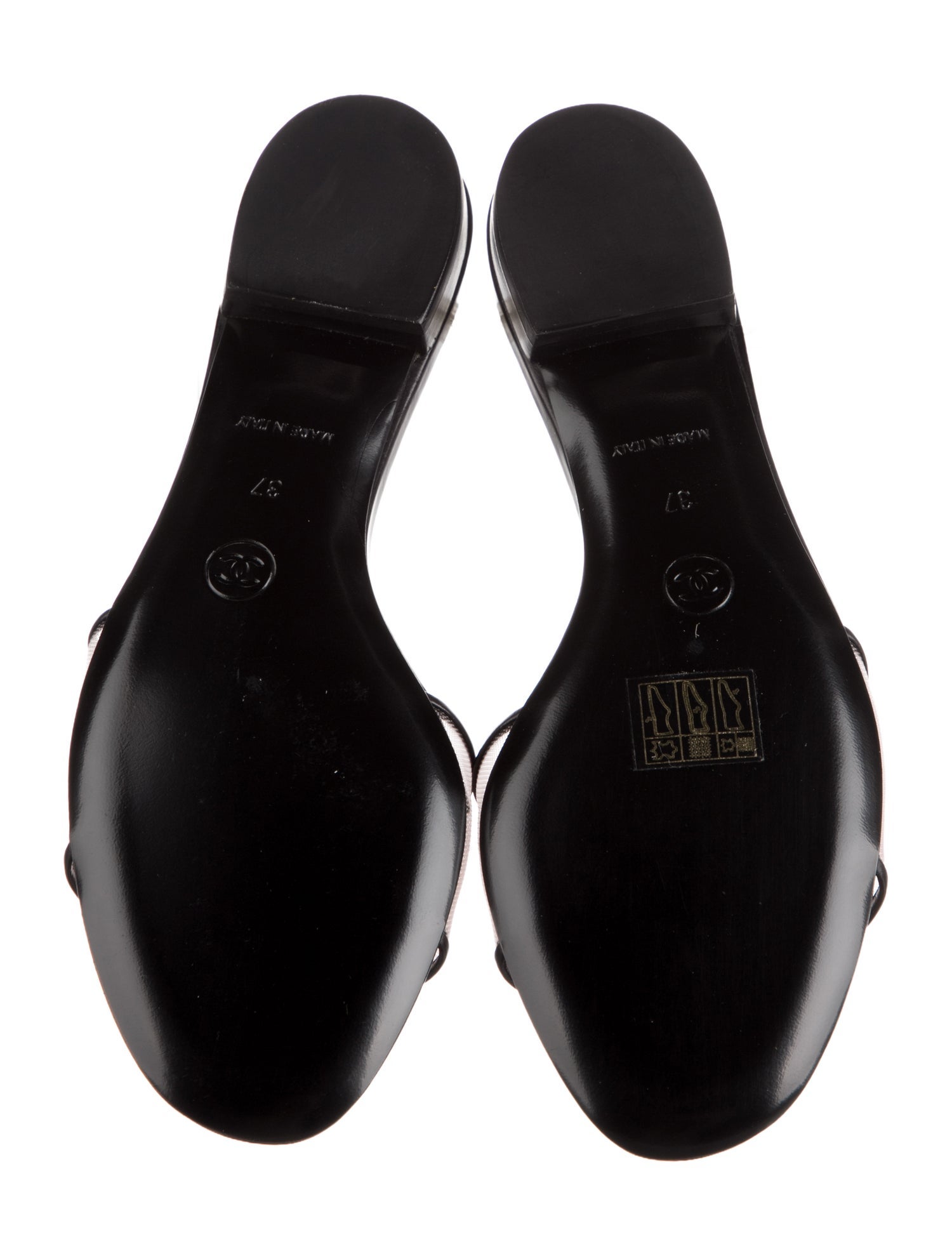 Chanel Camellia Accent Mesh Slides