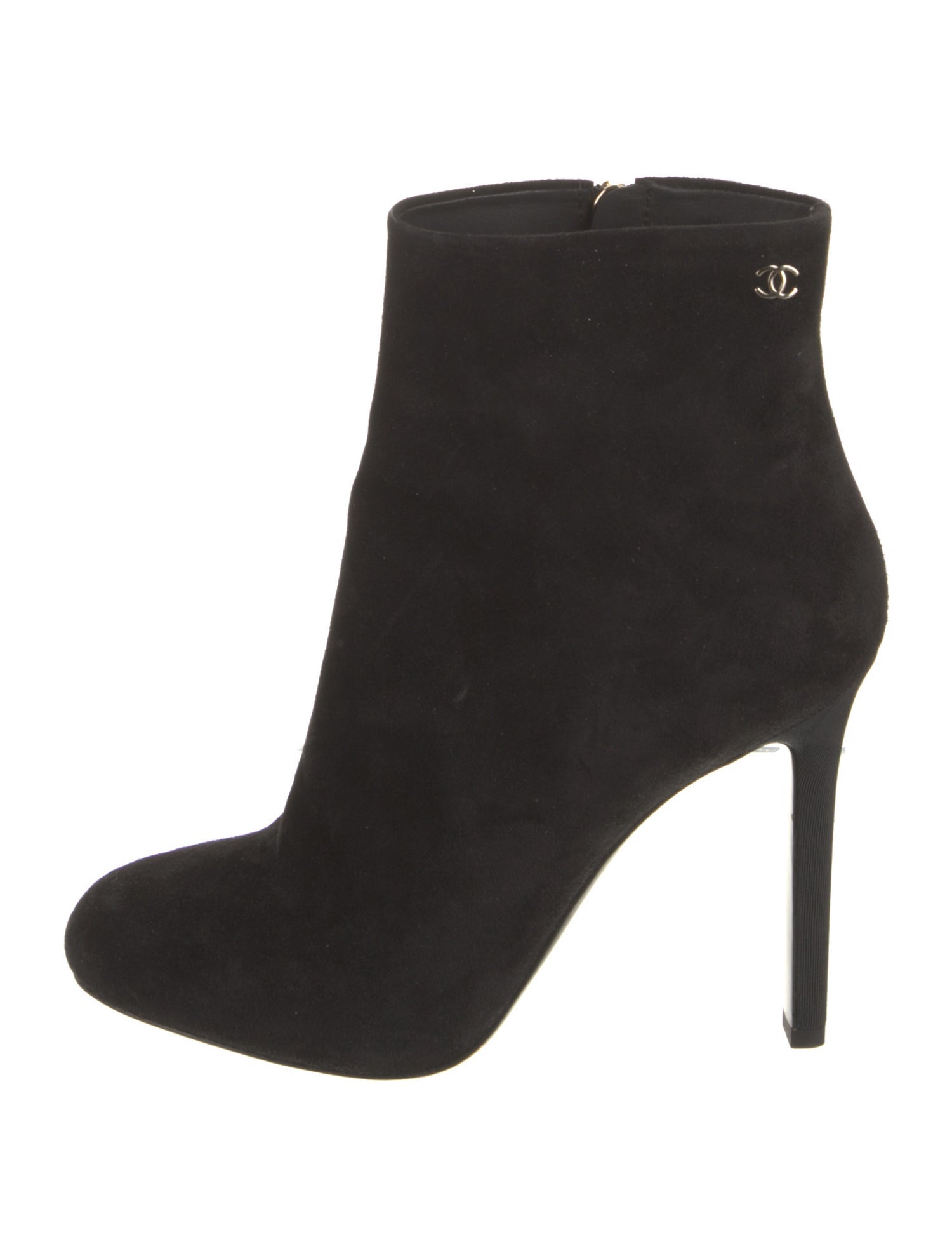 Chanel Interlocking CC Logo Suede Boots