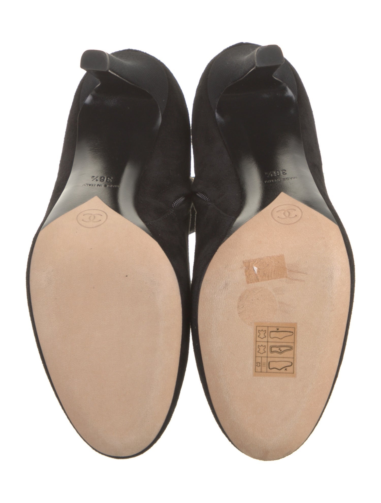 Chanel Interlocking CC Logo Suede Boots