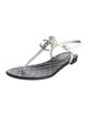 Chanel Interlocking CC Logo Lambskin T-Strap Sandals