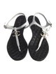 Chanel Interlocking CC Logo Lambskin T-Strap Sandals