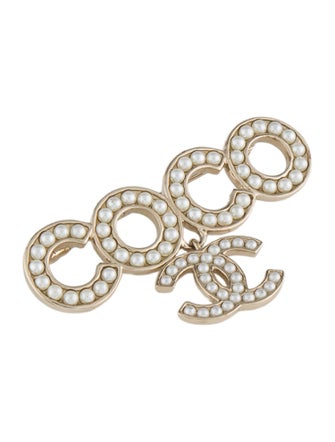Chanel Faux Pearl 'Coco' CC Brooch