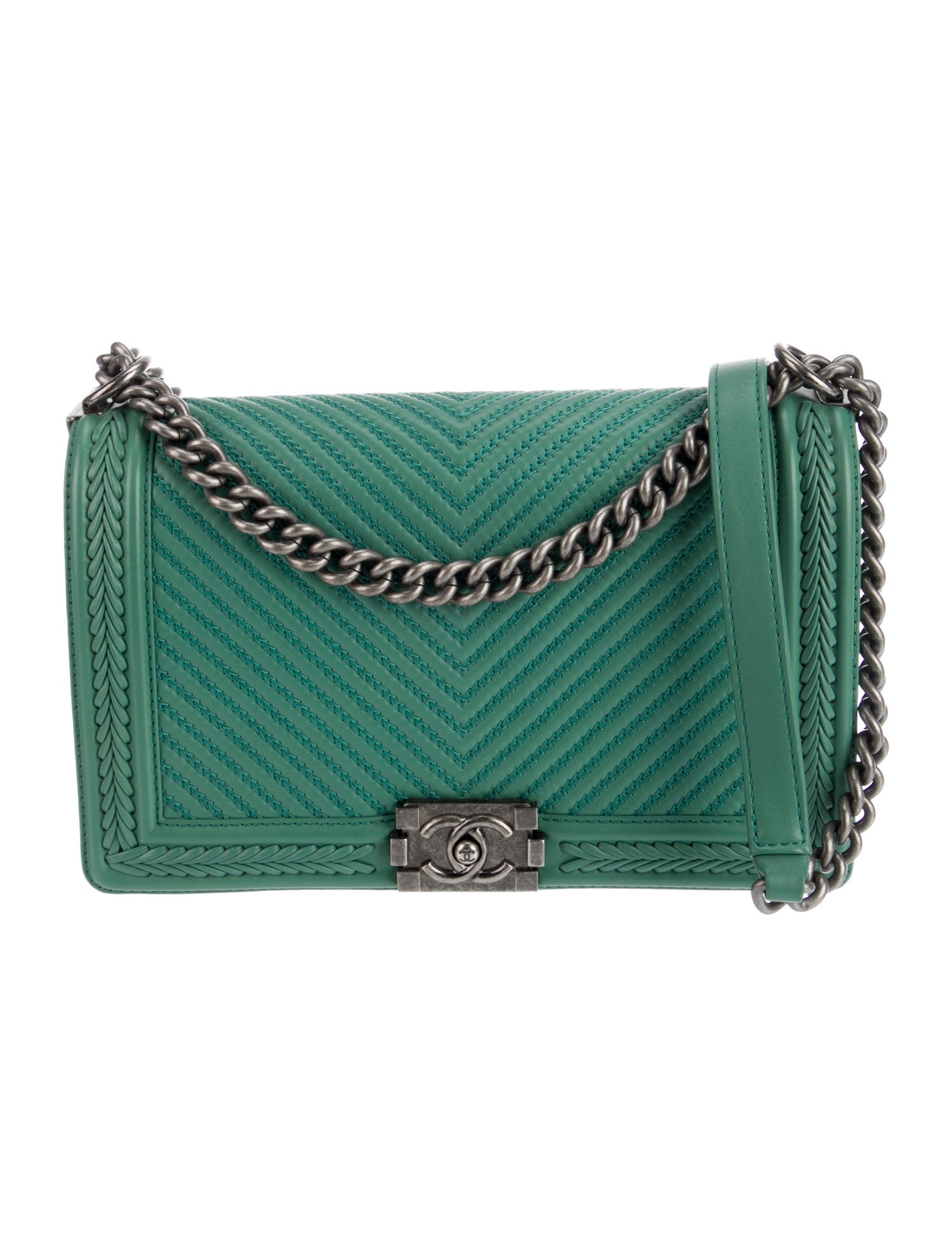 Chanel Large Chevron Braided Boy Bag