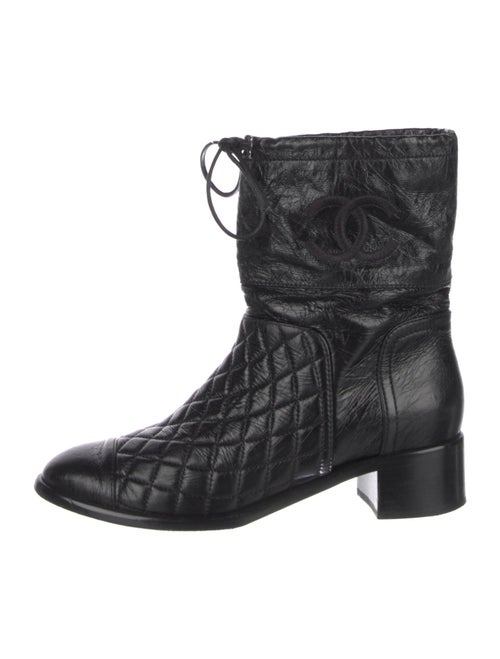 Chanel Interlocking CC Logo Leather Combat Boots