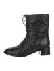 Chanel Interlocking CC Logo Leather Combat Boots