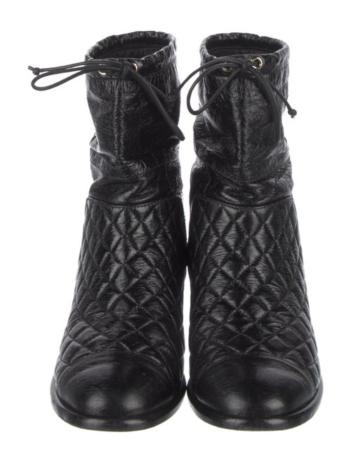 Chanel Interlocking CC Logo Leather Combat Boots
