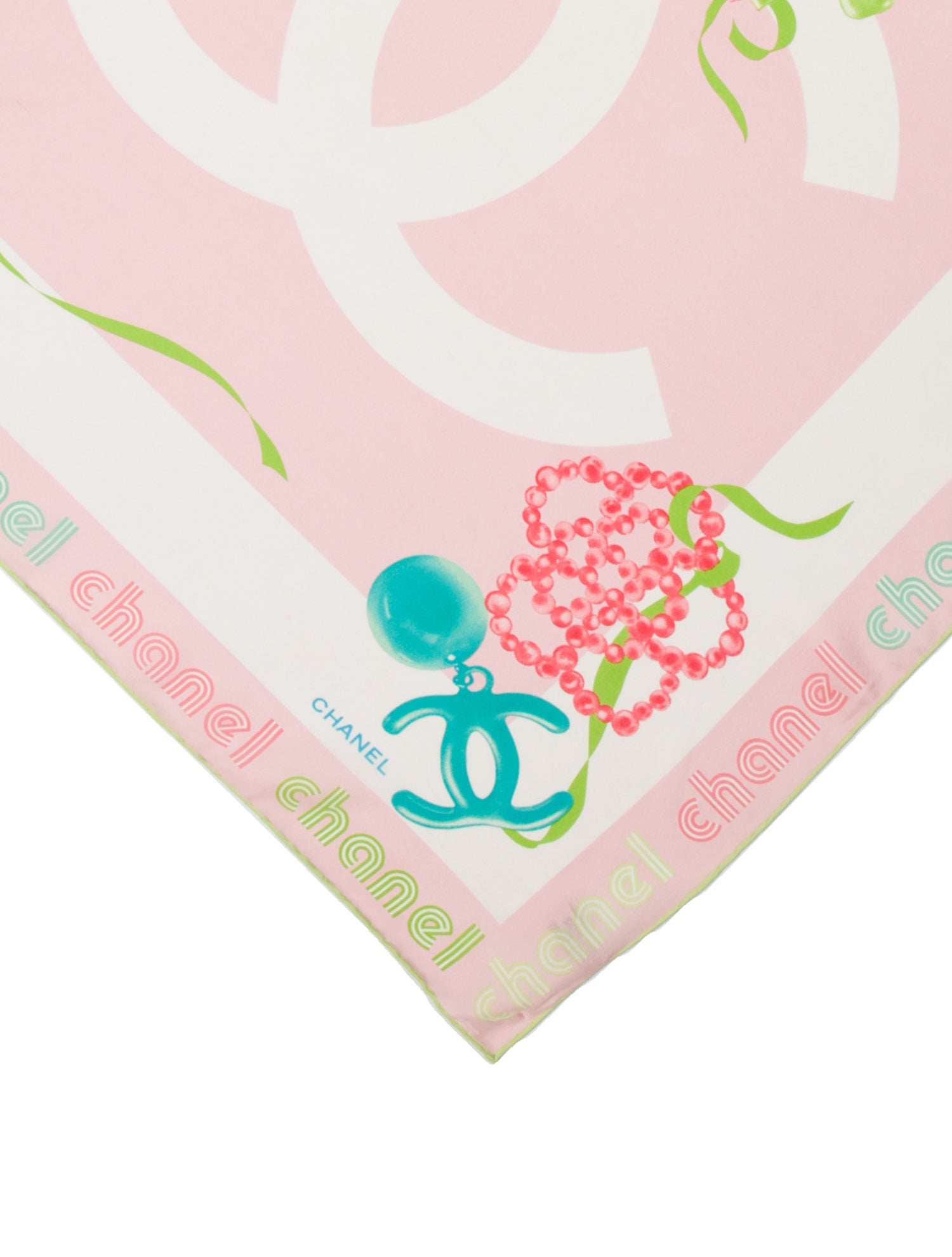 Chanel CC Pearl Clove Silk Scarf