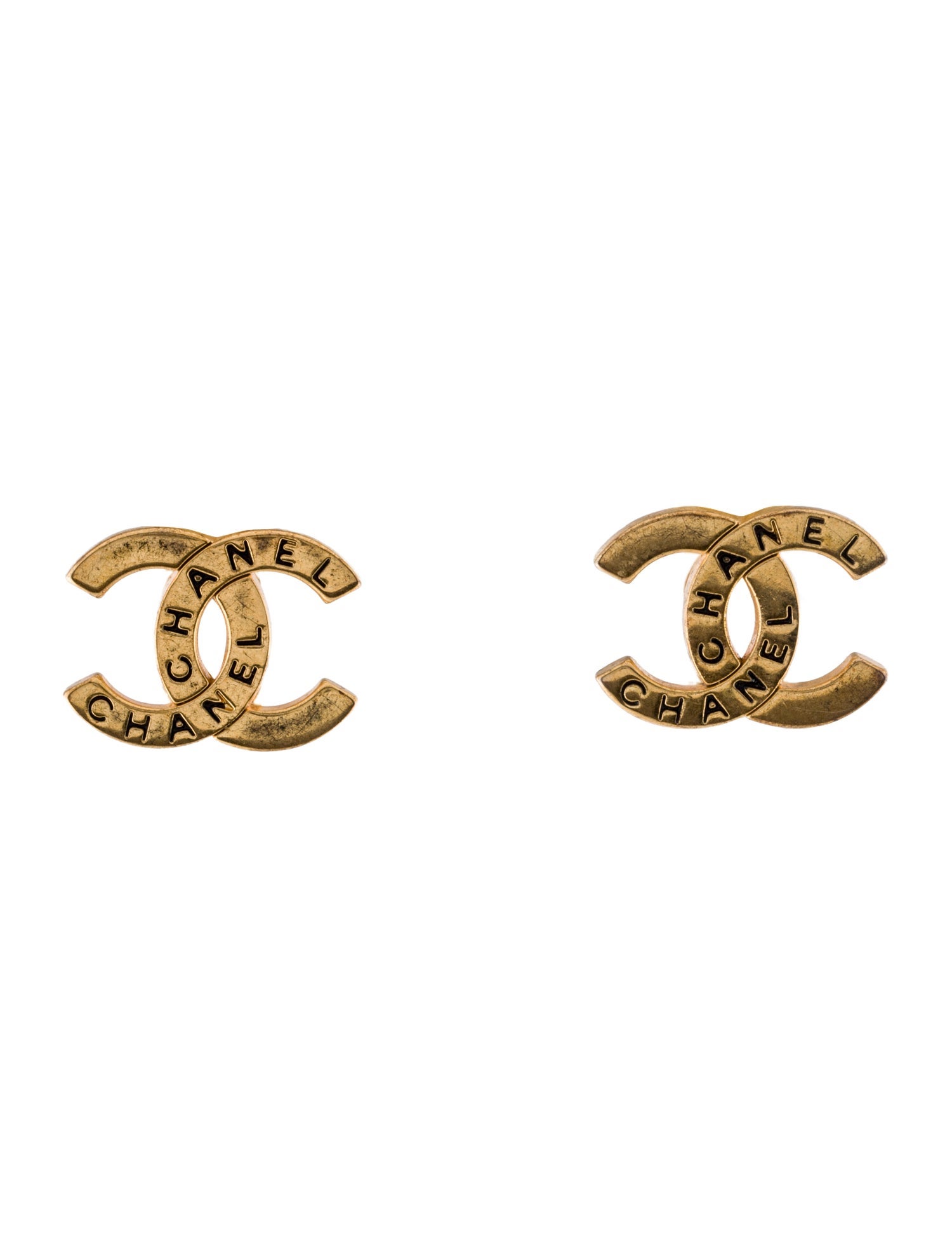 Chanel Vintage Enamel CC Stud Earrings