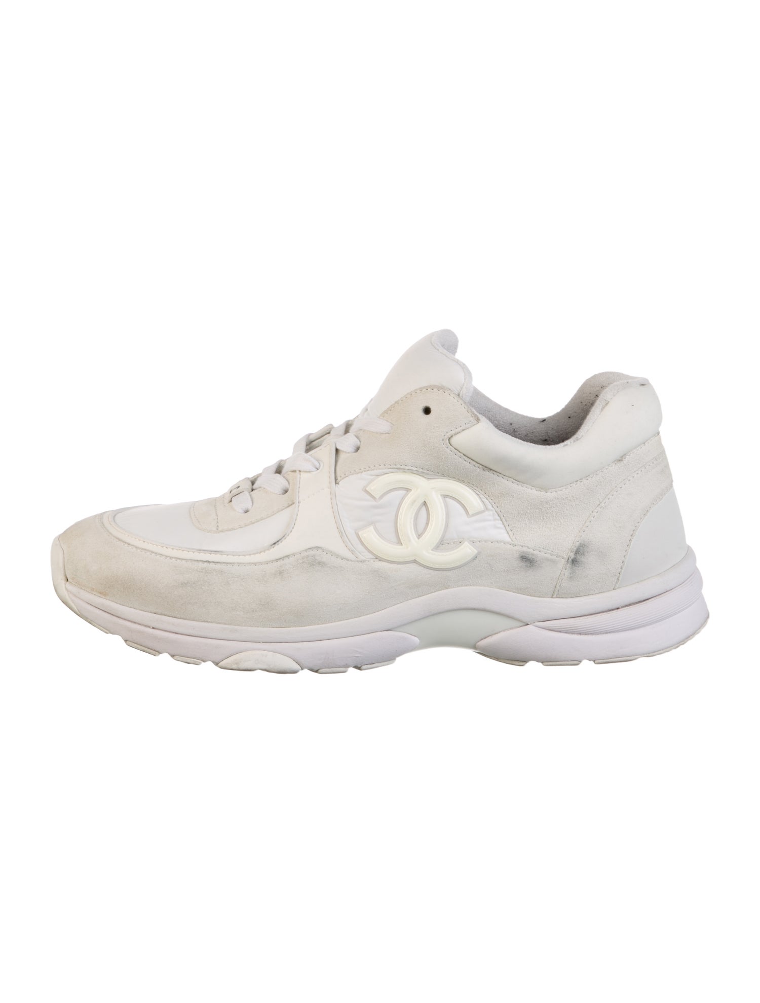 Chanel Interlocking CC Logo Suede Athletic Sneakers
