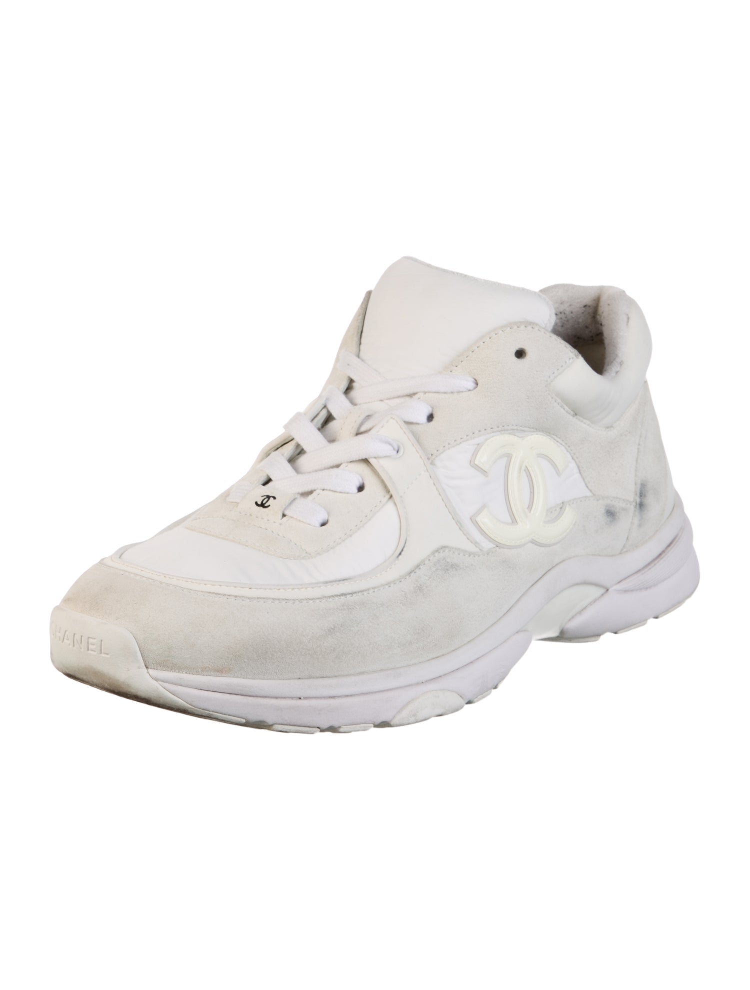 Chanel Interlocking CC Logo Suede Athletic Sneakers