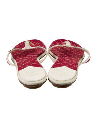 Chanel Interlocking CC Logo Grosgrain Trim Flip Flops
