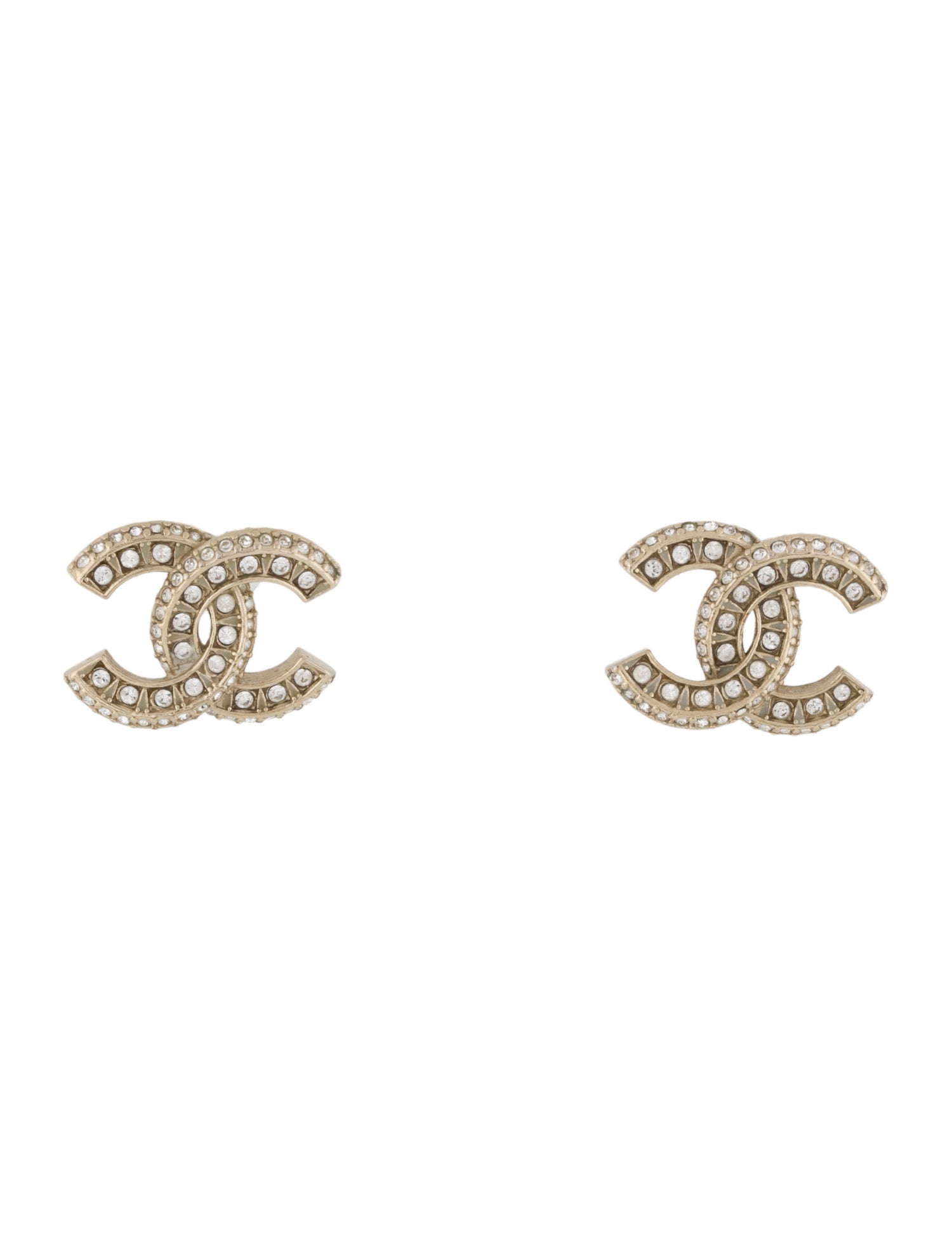 Chanel Strass CC Stud Earrings