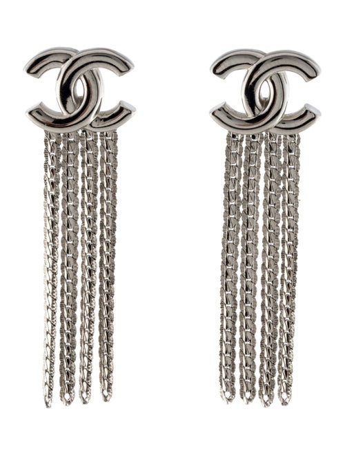 Chanel CC Chain Fringe Earrings