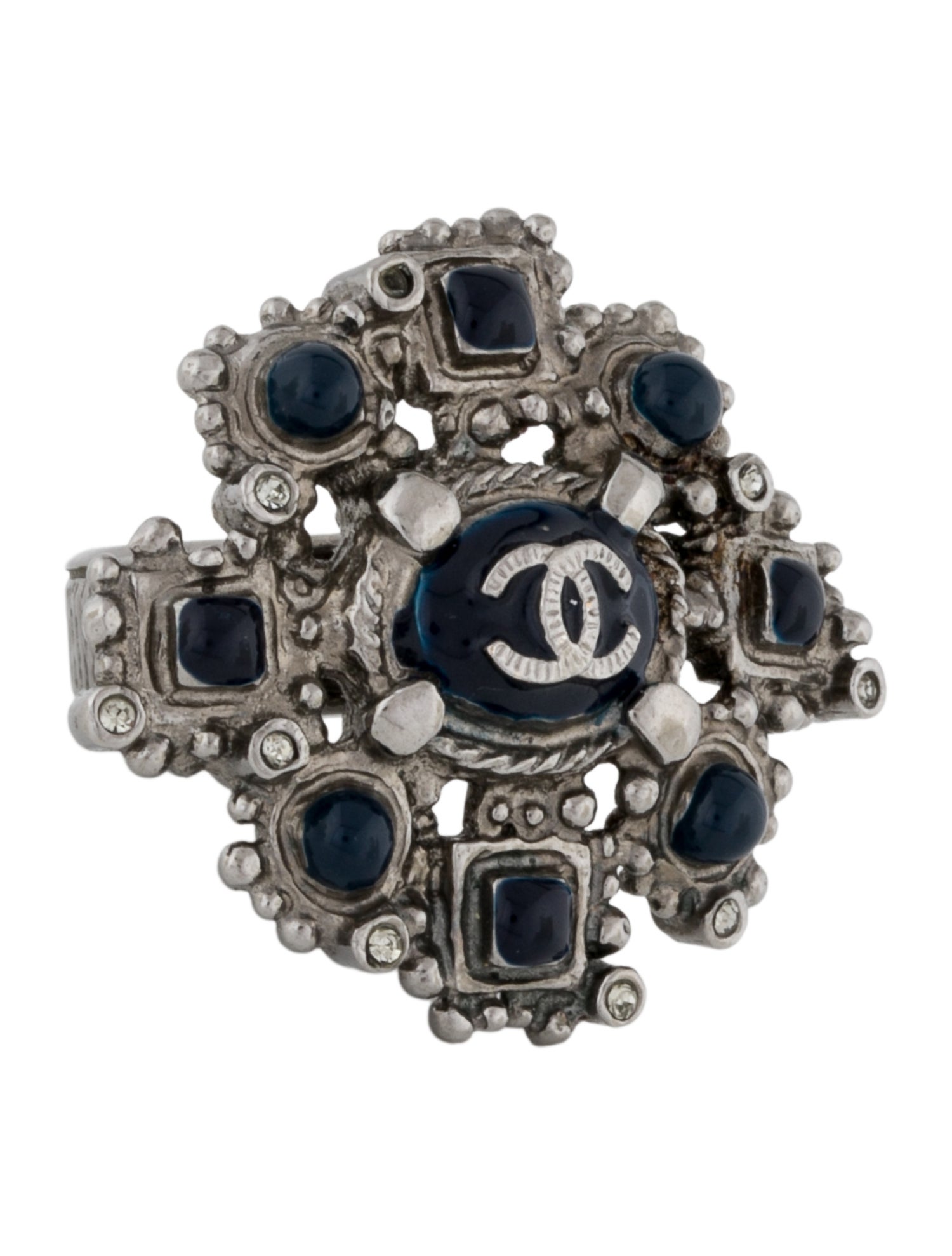 Chanel Strass & Resin CC Cocktail Ring