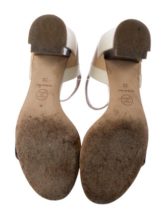 Chanel Interlocking CC Logo Leather Sandals