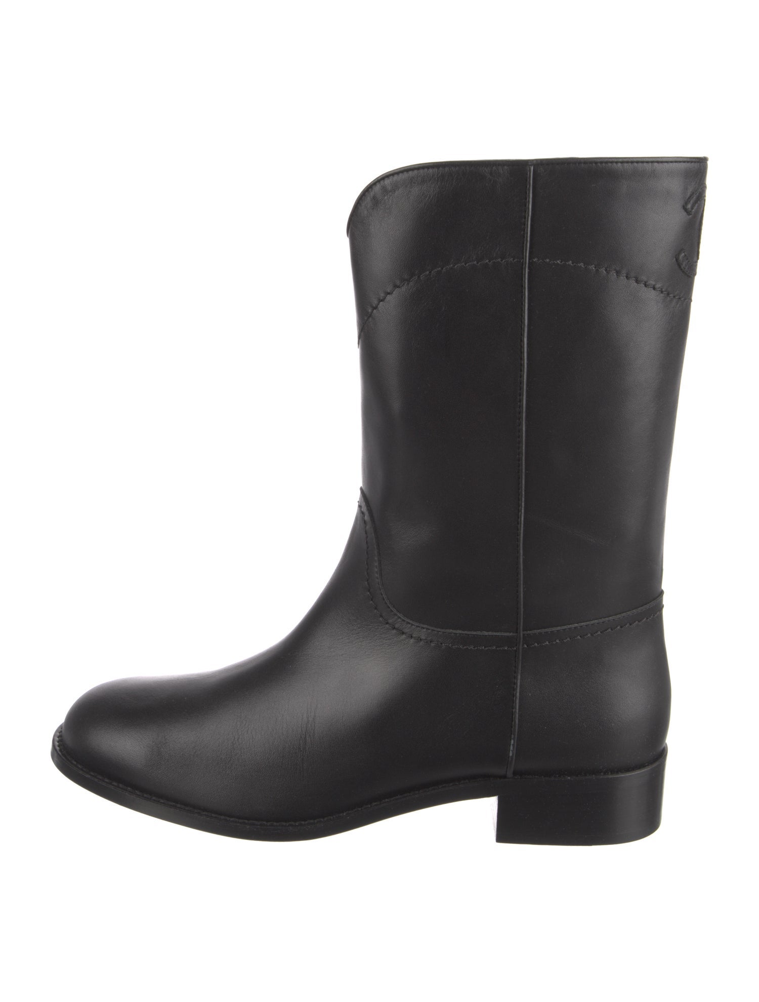 Chanel 2015 Interlocking CC Logo Moto Boots