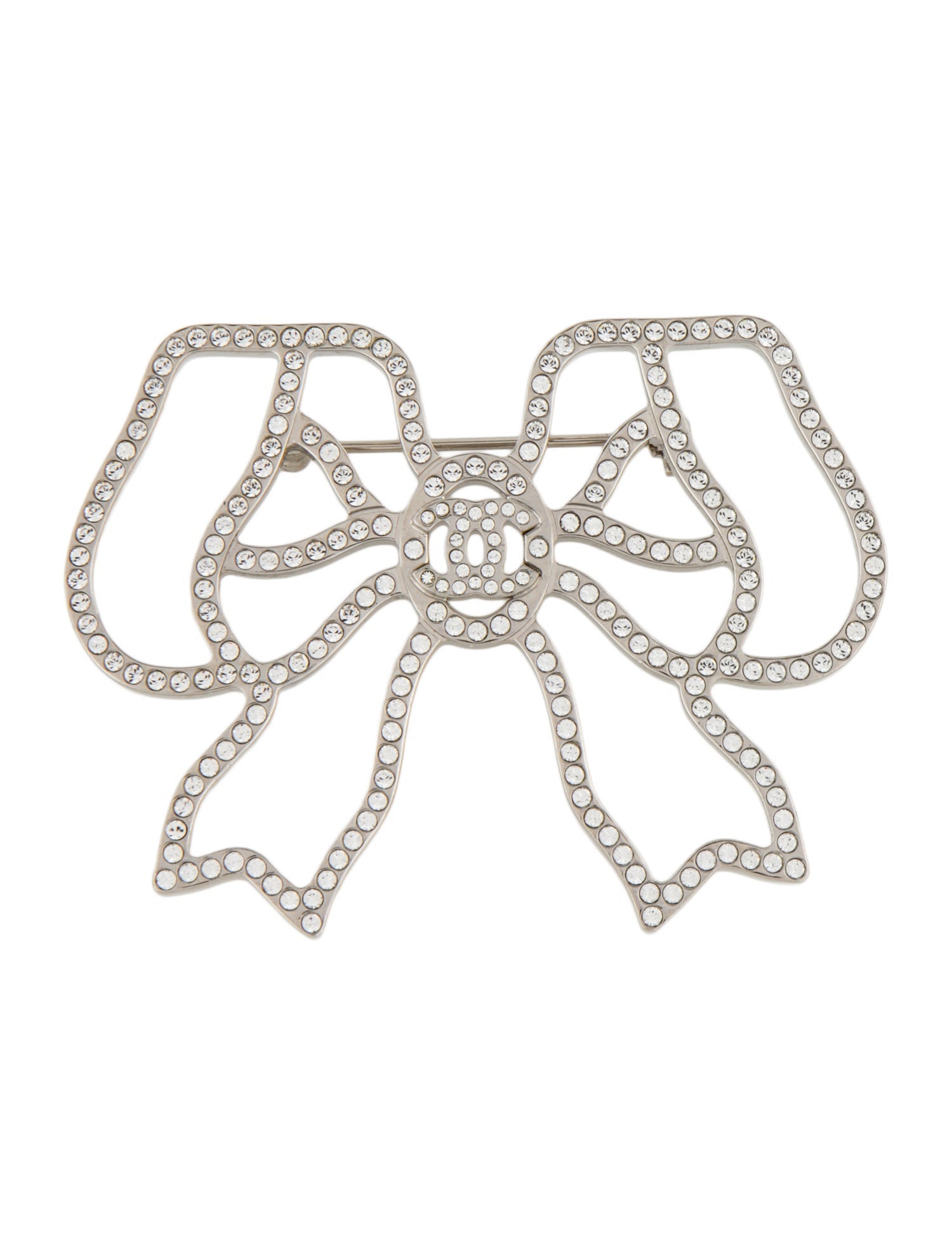 Chanel Strass CC Bow Brooch