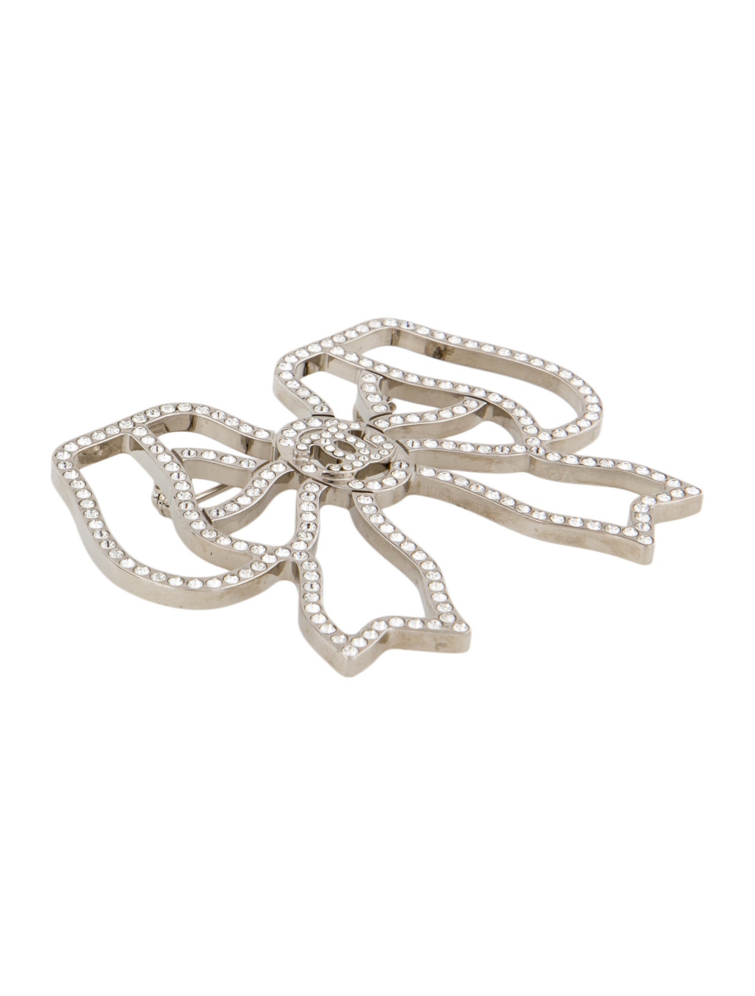 Chanel Strass CC Bow Brooch