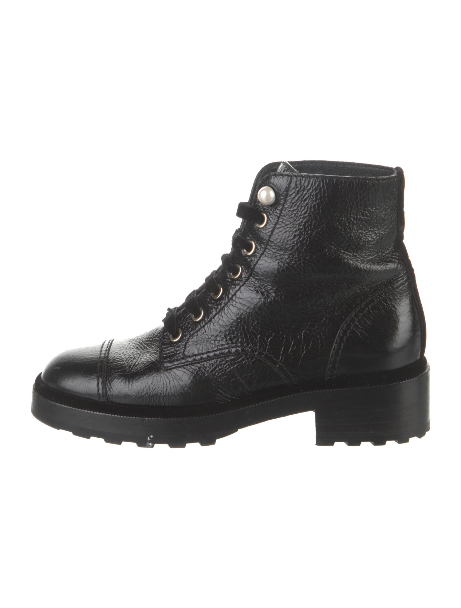 Chanel 2021 Interlocking CC Logo Combat Boots