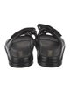 Chanel Interlocking CC Logo Leather Slides