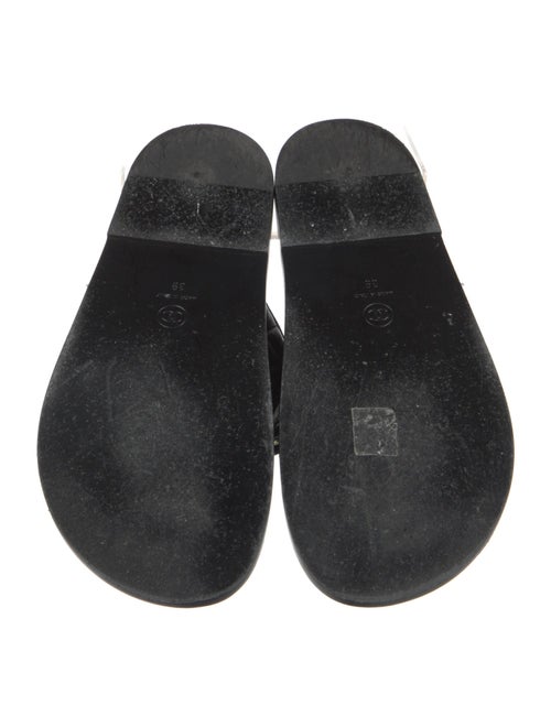 Chanel Interlocking CC Logo Leather Slides