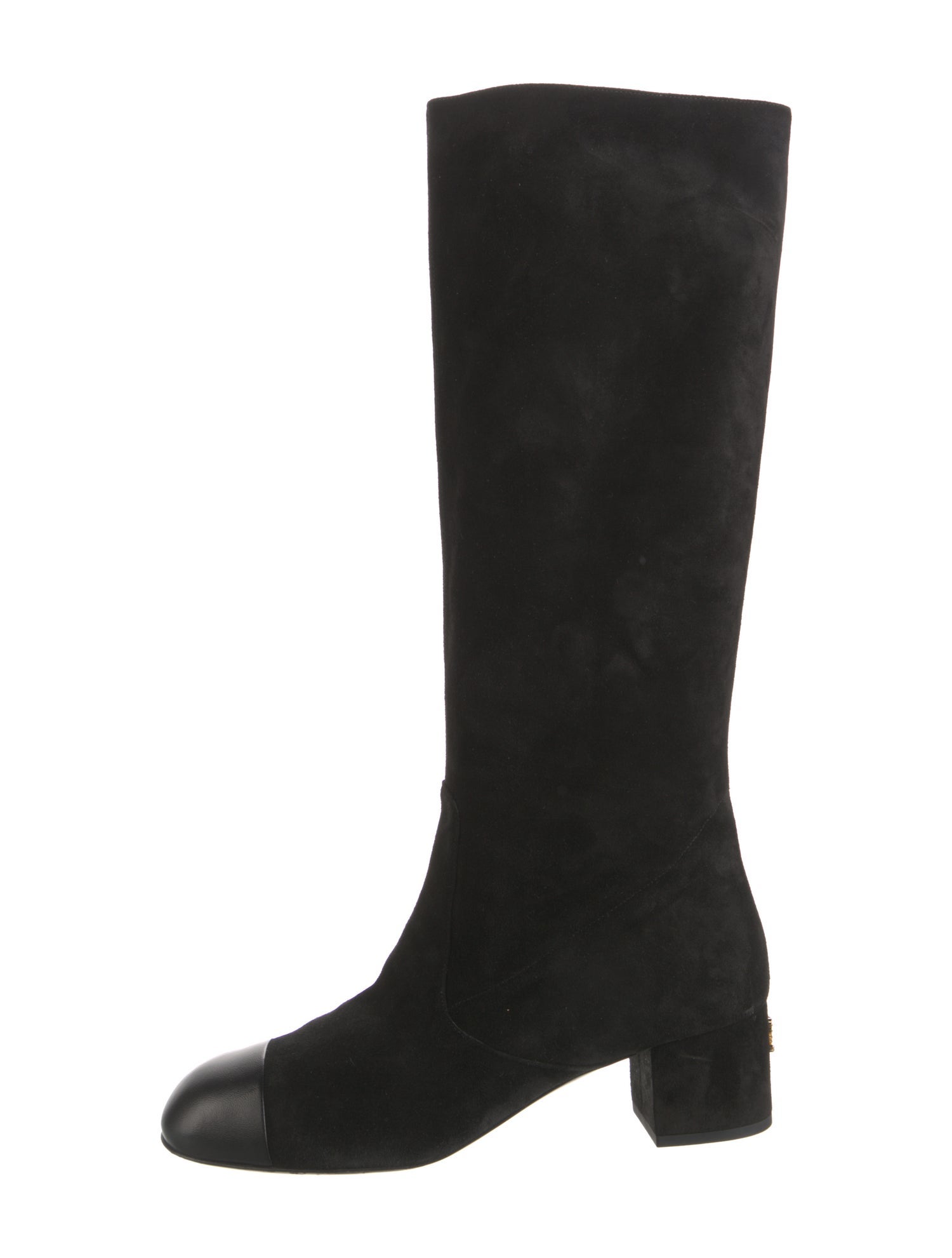 Chanel Interlocking CC Logo Suede Boots