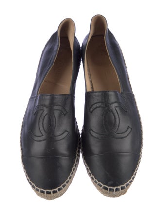 Chanel Interlocking CC Logo Lambskin Espadrilles
