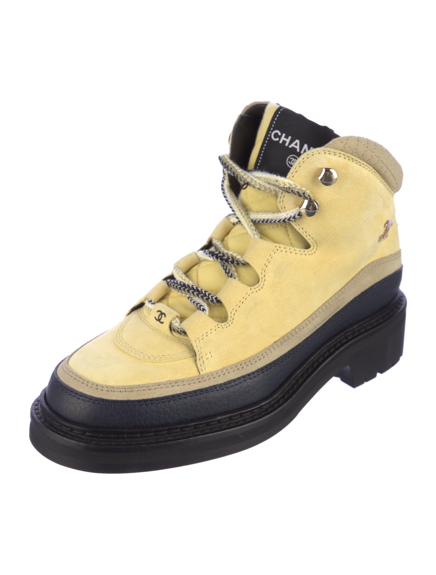 Chanel 2022 Interlocking CC Logo Combat Boots