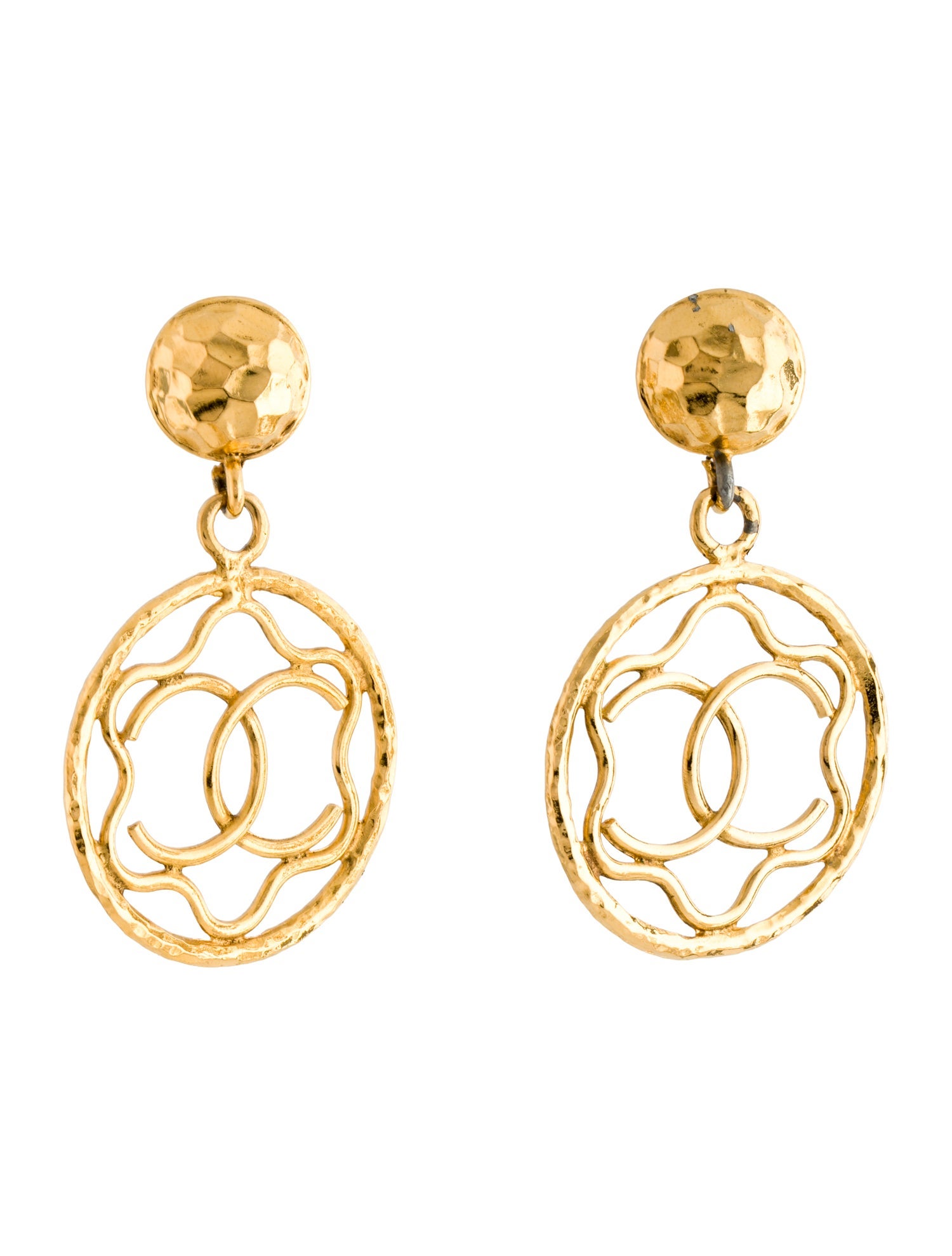 Chanel Vintage CC Clip-On Drop Earrings