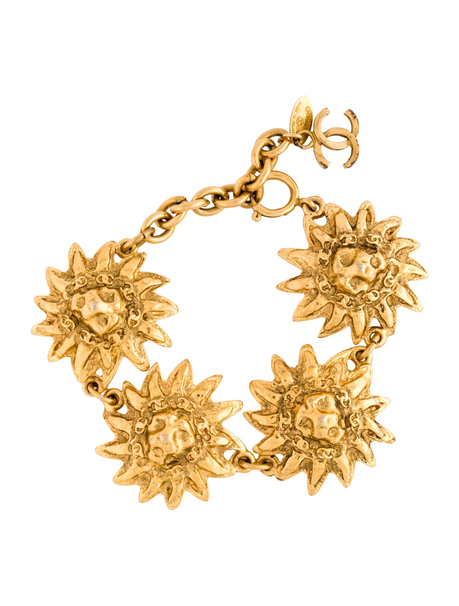 Chanel Vintage Lion Sun Link Bracelet