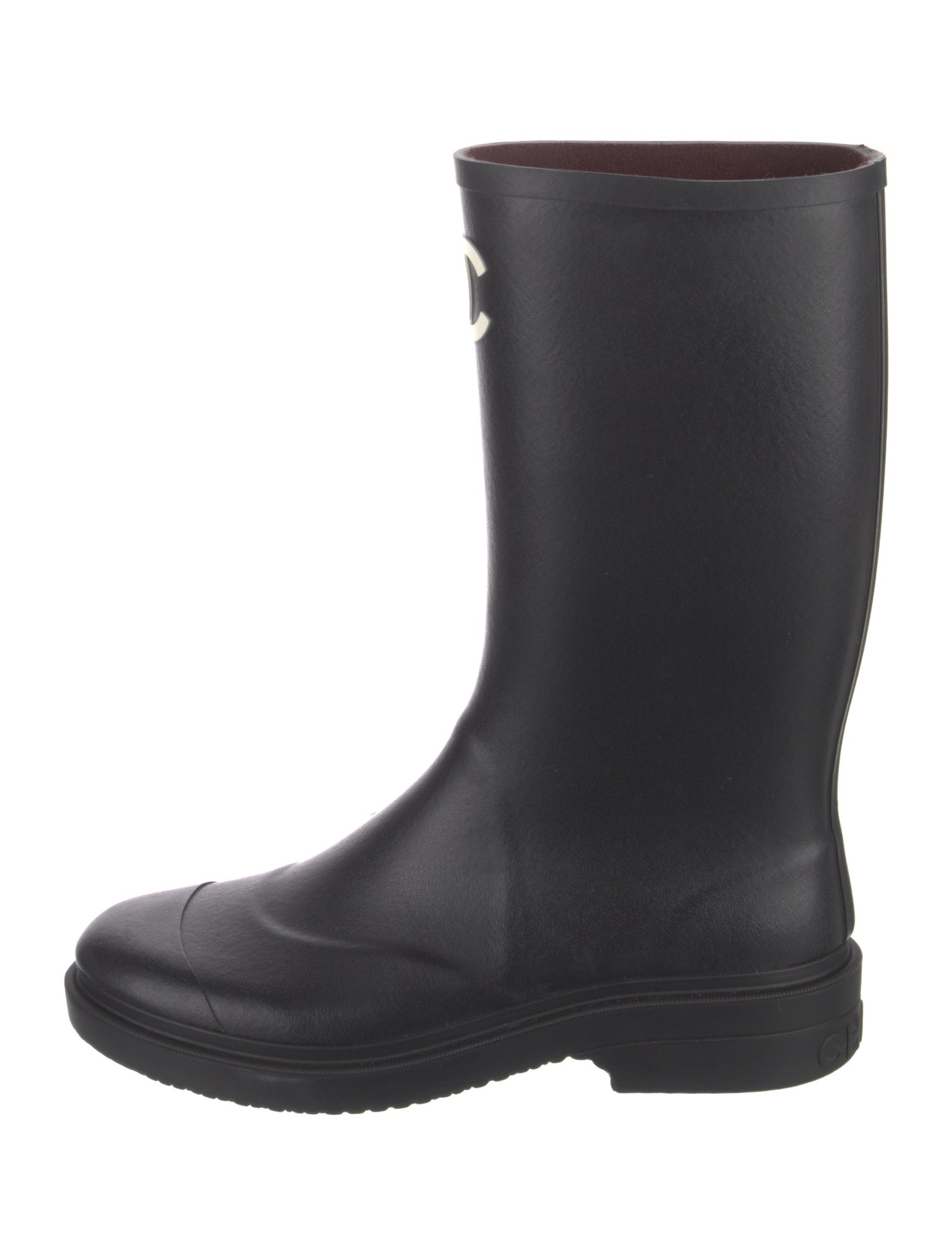 Chanel Interlocking CC Logo Rubber Rain Boots
