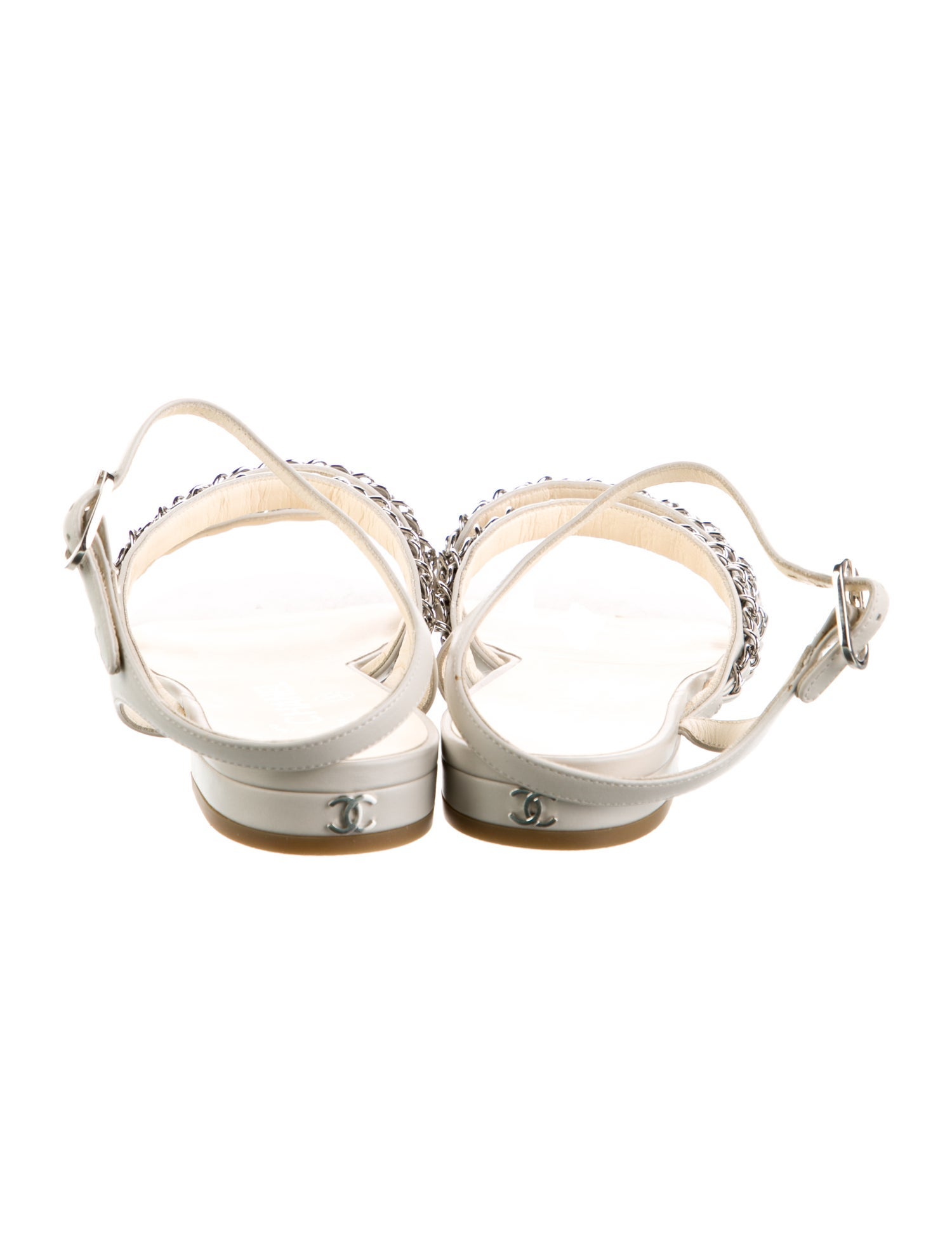 Chanel Interlocking CC Logo Leather Gladiator Sandals