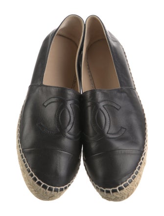 Chanel Interlocking CC Logo Lambskin Espadrilles