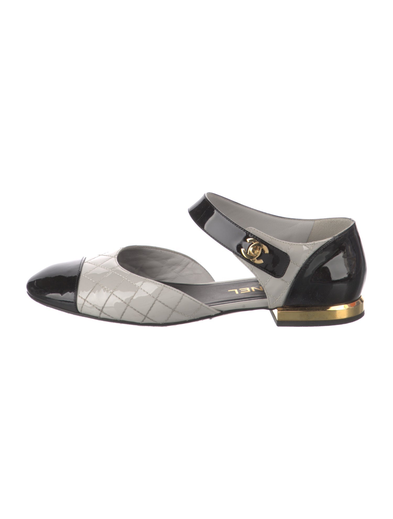 Chanel 2022 Interlocking CC Logo Mary Jane Flats