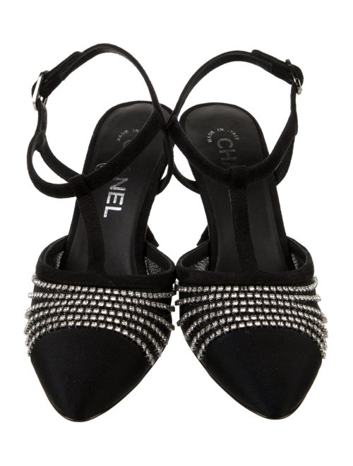 Chanel Interlocking CC Logo Suede T-Strap Pumps