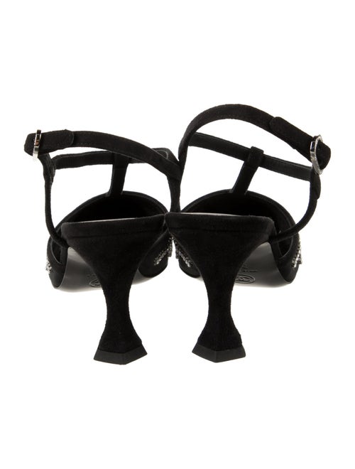 Chanel Interlocking CC Logo Suede T-Strap Pumps