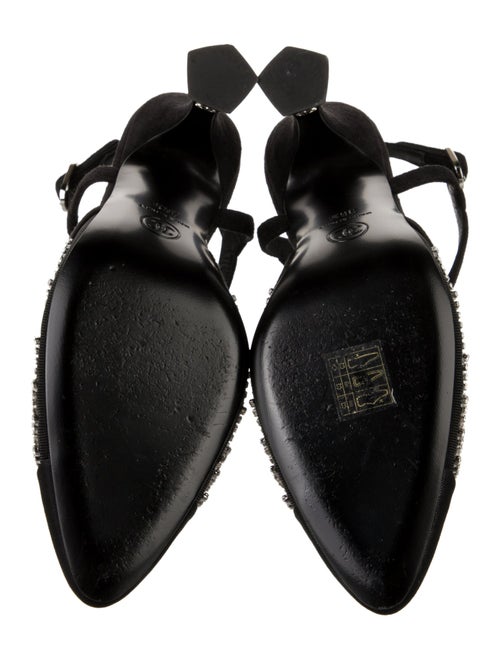 Chanel Interlocking CC Logo Suede T-Strap Pumps